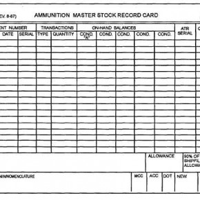 ammunition master stock record card  이시우  2005/11/23  576